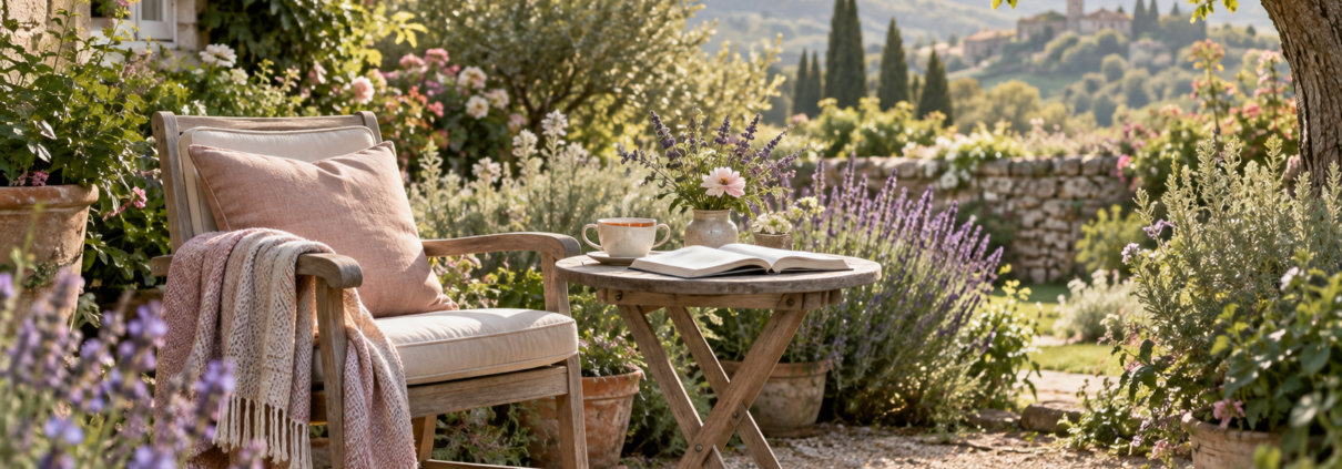 Time for yourself with a quiet moment. sitting relaxing n a chair with a cup of tea
